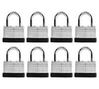SafiSwords 8-Pack Keyed Alike Laminated Steel Padlocks Keys, 1-3/4" Wide, Heavy Duty Pad Lock Set with Same Keys