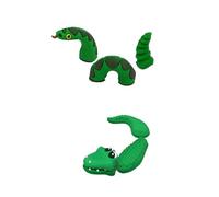 SAFITOYA 【2-Pack】 3D Animal Shoe Charms for Clogs & Sandals - Alligator & Snake Shoe Decoration Pins | Non-Scratch Waterproof Accessories for Women/Men