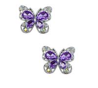 SAFITOYA 2PCS Luxury Rhinestone Hollow Butterfly DIY Shoe Charms, ABS Sparkling Butterfly Shoes Pins for Slippers, Sandals Clog Decoration, Ideal for Mom, Daughter, Grand Daughter (Purple)