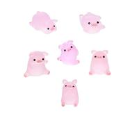 SAFITOYA 3D Cute Shoe Decoration Charms, 6Pcs Glow in the dark Pink piggy shoes charms for clogs girls boy woman, Charms for Shoes Bracelet Wristband Party Favor