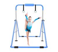Safly Fun Expandable Kid Gymnastics Bars for Home Junior Training Bar Gymnastic Folding Horizontal Bars for Kids (Blue)
