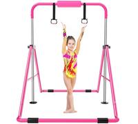 Safly Fun Gymnastics Bars Expandable Children's Training Monkey Folding Bars Climbing Tower Child Play Training Gym (Pink)