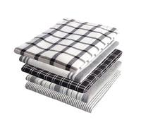 SAFMAAR Tea Towels - 100% Cotton Kitchen Tea towels with Highly Super Absorbent Tea Towels set, Soft Hand Towels, Lint Free, Quick Dry, Long Lasting 70 x 50 cm - Pack of 5 (Grey)