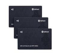 Safnect Crypto Wallet Pack of 3, Secure Cold Wallet Crypto, NFC Offline Cold Storage, Crypto Hardware Wallet for Bitcoin, Ethereum, Solana & 2,800+ Tokens