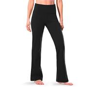 SAFORT 28"/30"/32"/34" Inseam Regular/Tall Bootcut Yoga Pants, 2 Waist Pockets, UPF50+, High Waist, Black, L