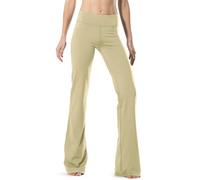 Safort 28" 30" 32" 34" Inseam Regular Tall Bootcut Yoga Pants Flared Leg Dress Pants with Pockets for Casual, Beige, M