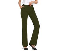SAFORT 28" 30" 32" 34" Inseam Regular Tall Dress Bootcut Yoga Pants, Workout Pants - Green - XL