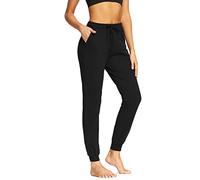 SAFORT 34" Inseam Tall Regular Women 100% Cotton Jogger Pants Casual Sweatpants Tracksuit Bottoms with 3 Pockets Black L