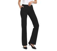 Safort Women 28" 30" 32" 34" Inseam Regular Tall Bootcut Yoga Dress Pants for Business, Black, L Tall US