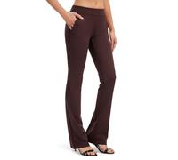 SAFORT Women's Regular/Tall Bootcut Flare Yoga Trousers, 2 Pockets, Long Bootleg Trousers, with 71 cm/76 cm/81 cm/86 cm Inside Length, Matt red, 34" Inseam, Regular Pockets, XXL
