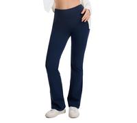 SAFORT Women's Yoga Trousers, Cotton Jazz Pants, Women's Bootcut Trousers, Sports Trousers, Long with Pockets, Flared Leg for Yoga, Everyday Life, S-3XL, navy, XXL / 33L