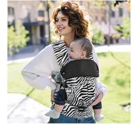 Safotad Baby Carrier with Lumbar Support, Ergonomic Baby Carrier for Newborn to Toddler, Reversible Baby Carrier with Hanging Ring, Easy Adjust Support for Mom Dad, Zebra