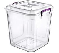 SAFRI 20L - Clear Kitchen Pantry Storage Container Fridge Freezer Dishwasher Microwave Safe Food Storage Box Organizer Meal Carrier (20 Litre)