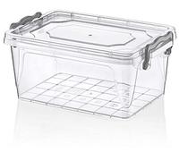 Safri 40L/20L/13L/11L/10L/8.5L/6.5L/5L/3.8L Clear Kitchen Pantry Storage Container Fridge Freezer Dishwasher Microwave Safe Food Storage Box Organizer Meal Carrier (5 Litre Rectangular Box)