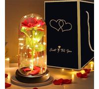 SAFRI red silk Rose LED light girlfriend mum wife valentine's mother day birthday party Christmas wedding anniversary day gifts