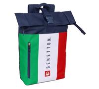 BENETTON FLAG - Backpack with Flap for 15.6 Inch Laptop, Ideal for Different Ages, Comfortable and Versatile, Quality and Resistance, 28 x 13 x 42 cm, navy, M, Casual
