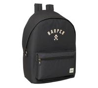 Safta HARPER & NEYER BLACK - Backpack for 15.6 Inch Laptop and USB, Ideal for Young People of Different Ages, Recycled Fabric, Comfortable and Versatile, Quality and Resistance, 31 x 18 x 44 cm,