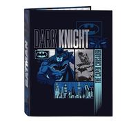 Safta Batman Legendary Folder with 4 Rings for Children of Different Ages, Comfortable and Versatile, Quality and Durability, 26.5 x 33 cm, Navy Blue, Navy Blue, Estándar, Casual