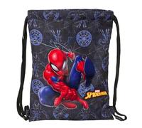 Safta SPIDERMAN ATTACK - Junior Flat Bag Backpack, Ideal for Children of Different Ages, Comfortable and Versatile, Quality and Resistance, 26 x 34 cm, Black/White, M, Casual