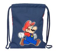 SUPER MARIO TRICK - Junior Flat Bag Backpack, Ideal for Children of Different Ages, Comfortable and Versatile, Quality and Resistance, 26 x 34 cm, Dark Blue/Red, M, Casual