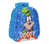 Safta GOOFY School Backpack, 3D Design, Adaptable to Cart, Ideal for Children of Different Ages, Comfortable and Versatile, Quality and Resistance, 27 x 10 x 33 cm, Blue, blue, Estándar, Casual