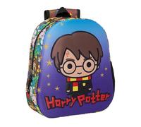 HARRY POTTER - School Backpack, with 3D Design, Adaptable to Cart, Ideal for Children of Different Ages, Comfortable and Versatile, Quality and Resistance, 27 x 10 x 33 cm, Blue/Multicoloured,
