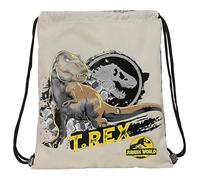 Safta JURASSIC WORLD WARNING - Large Flat Bag Backpack, Ideal for Children of Different Ages, Comfortable and Versatile, Quality and Resistance, 35 x 40 cm, Grey, grey, Estándar, Casual