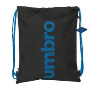 Safta UMBRO Jet Black - Large Flat Bag Backpack, Ideal for Children of Different Ages, Comfortable and Versatile, Quality and Resistance, 35 x 40 cm, Black/White, M, Casual