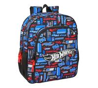 Safta HOT WHEELS - Children's School Backpack, Adaptable to Trolley, Ideal for School Children, Comfortable and Versatile, Quality and Resistance, 32 x 12 x 38 cm, multicoloured, M, Casual
