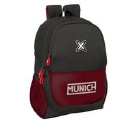 Safta Munich Vulcan - Children's School Backpack, Ideal for Children of Different Ages, Comfortable and Versatile, Quality and Resistance, 32 x 16 x 44 cm, Black/White, M, Casual