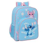 STITCH HAPPY - Children's School Backpack, Adaptable to Trolley, Ideal for School Children, Comfortable and Versatile, Quality and Resistance, 32 x 12 x 38 cm, light blue, M, Casual