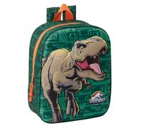 Safta JURASSIC WORLD 3D - Nursery Backpack 3D, Adaptable to Cart, Easy Cleaning, Ideal for Children of Different Ages, Comfortable and Versatile, Quality and Resistance, 22 x 10 x 27 cm, dark green, M