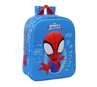 SPIDEY 3D Nursery Backpack, Adaptable to Cart, Easy Cleaning, Ideal for Children of Different Ages, Comfortable and Versatile, Quality and Resistance, 22 x 10 x 27 cm, Navy Blue/Red, M, Casual