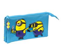 SAFTA 812228744 Mini Minions Triple Pencil Case 22X12X3Cm, Multicoloured