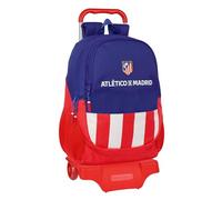 Safta ATLÉTICO DE MADRID - School Backpack with Trolley, Ideal for Children of Different Ages, Comfortable and Versatile, Quality and Resistance, 33 x 15 x 43 cm, Red/blue/white, M, Casual