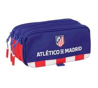 Safta Atletico de Madrid - Triple Big Pencil Case, Children's Pencil Case, Ideal for School Age Children, Comfortable and Versatile, Quality and Resistance, 21.5 x 8 x 10 cm, Red/blue/white, M, Casual