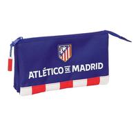 Safta Atletico de Madrid - Triple Pencil Case, Children's Pencil Case, Ideal for School Age Children, Comfortable and Versatile, Quality and Resistance, 22 x 3 x 12 cm, Red/blue/white, M, Casual