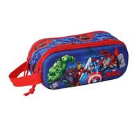 Safta AVENGERS 3D - Double 3D Pencil Case, Children's Pencil Case, Ideal for School Age Children, Comfortable and Versatile, Quality and Resistance, 21 x 6 x 8 cm, Dark Blue/Red, M, Casual