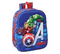 Safta AVENGERS 3D Nursery Backpack, Adaptable to Cart, Easy Cleaning, Ideal for Children of Different Ages, Comfortable and Versatile, Quality and Resistance, 22 x 10 x 27 cm, Dark Blue/Red, M, Casual
