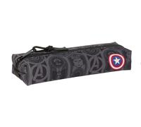 Safta AVENGERS VENDETTA - Rectangular Children's Pencil Case, Children's Pencil Case, Ideal for School-Age Children, Comfortable and Versatile, Quality and Resistance, 22 x 7 x 40 cm, Black/White, M,