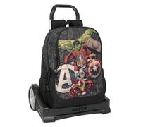 Safta AVENGERS VENDETTA School Backpack, Ergonomic Back, with Evolution Trolley, Ideal for Children of Different Ages, Comfortable and Versatile, Quality and Resistance, 32 x 16 x 44 cm, Black/White,