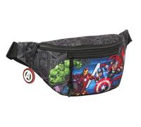 Safta AVENGERS VENDETTA - Waist Bag with External Pocket, Ideal for Youth and Children of Different Ages, Comfortable and Versatile, Quality and Resistance, 23 x 9 x 12 cm, Black/White, M, Casual
