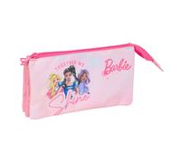 BARBIE - Triple Pencil Case, Children's Pencil Case, Ideal for School Children, Comfortable and Versatile, Quality and Resistance, 22 x 3 x 12 cm