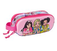 Safta Barbie 3D - Double 3D Pencil Case, Children's Pencil Case, Ideal for Schoo