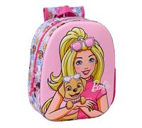 Safta BARBIE 3D School Backpack, with 3D Design, Adaptable to Cart, Ideal for Children of Different Ages, Comfortable and Versatile, Quality and Resistance, 27 x 10 x 33 cm, pink, M, Casual