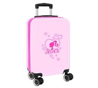 Safta - Barbie Painterly 20″ Cabin Suitcase, Rigid ABS + PC, Pink, 4 Double Wheels 360º, Security Lock, Lined Interior with Divider and Net Pocket, Measures 34.5 x 20 x 55 cm