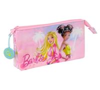 Safta Barbie Painterly - Triple Pencil Case, Children's Pencil Case, Ideal for School Age Children, Comfortable and Versatile, Quality and Resistance, 22 x 3 x 12 cm, Pink/Blue, M, Casual