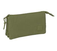 SAFTA Basic Green - Triple Pencil Case, Children's Pencil Case, Ideal for Children of School Age, Comfortable and Versatile, Quality and Resistance, 22 x 3 x 12 cm
