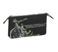 Safta BATMAN GAME OVER - Triple Pencil Case, Children's Pencil Case, Ideal for School Age Children, Comfortable and Versatile, Quality and Resistance, 22 x 3 x 12 cm, Black/White, M, Casual
