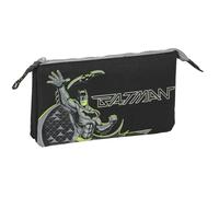 Safta BATMAN GAME OVER - Triple Pencil Case, Children's Pencil Case, Ideal for School Age Children, Comfortable and Versatile, Quality and Resistance, 22 x 3 x 12 cm, Black/White, M, Casual
